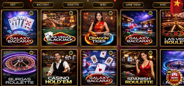 Sảnh live casino Go88 đa dạng thể loại - giao diện hiện đại thu hút người chơi.