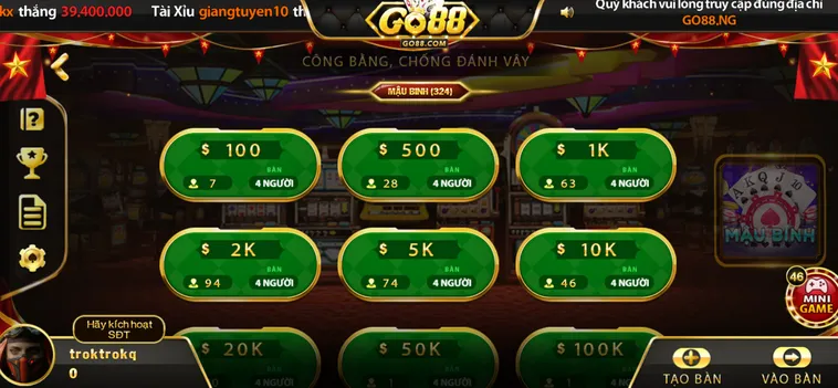 Chinh Phục Đỉnh Cao Mậu Binh Online Go88 Đổi Thưởng Uy Tín Nhất