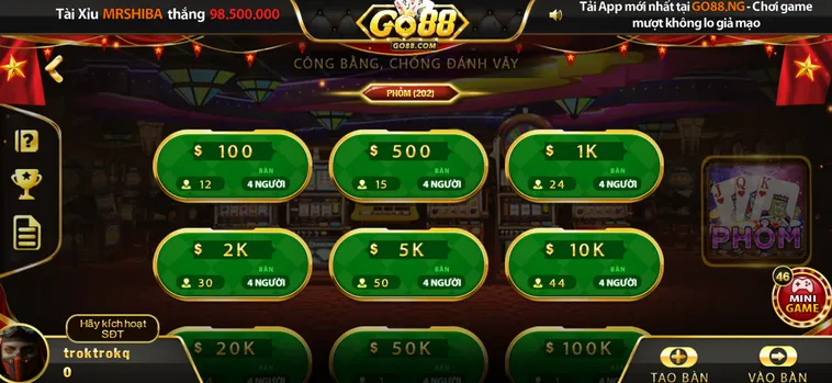 Chinh Phục Đỉnh Cao Phỏm Tá La Miễn Phí Tại Cổng Game Go88