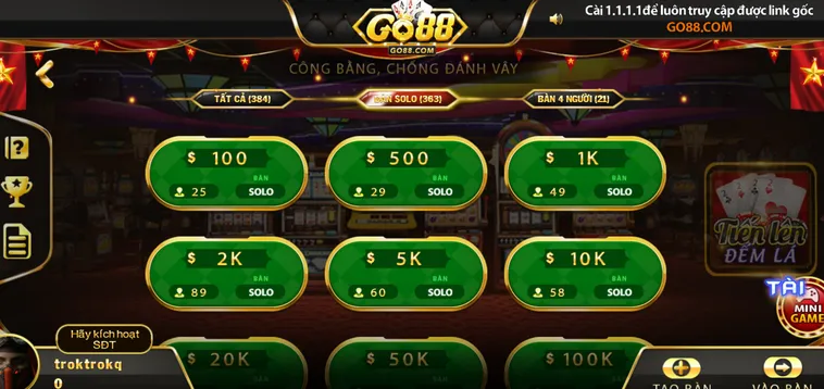 Chinh Phục Những Ván Bài Tiến Lên Go88 Đẳng Cấp Thượng Lưu