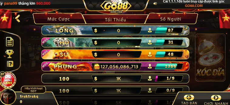 Trải Nghiệm Đỉnh Cao Với Sảnh Game Xóc Đĩa Go88 Đẳng Cấp Nhất Hiện Nay